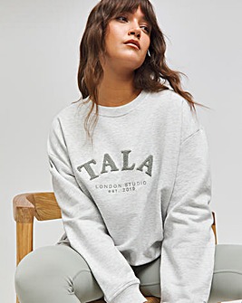 TALA Borg Logo Oversized Volley Crew Sweat