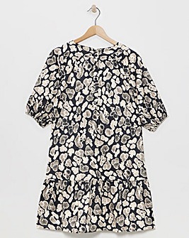 Native Youth Agate Smock Raglan Mini Dress With Cut Away Back