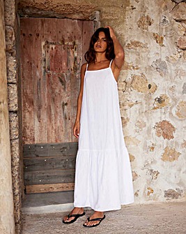 Ro&Zo Tiered Hem Strappy Gauze Dress