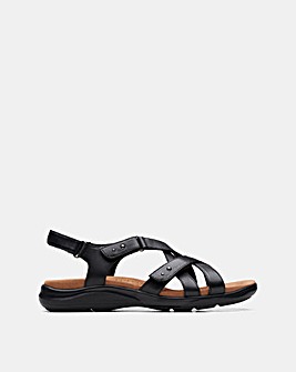 Clarks Kitly Go Strap Leather Sandal Wide Fit