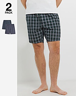 2 Pack Check Cotton Pyjama Shorts