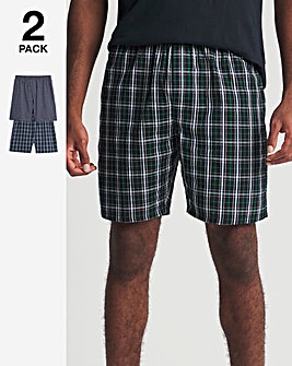 2 Pack Check Cotton Pyjama Shorts