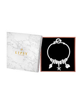 Lipsy Silver Coastal Charm Bracelet - Gift Boxed