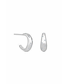 Simply Silver Sterling Silver 925 Multi Stone Hoop Earrings