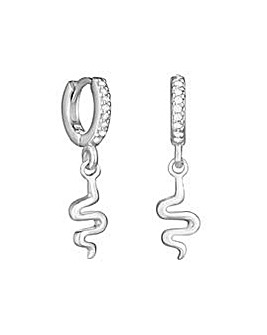 Simply Silver Sterling Silver 925 Serpent Charm Earrings