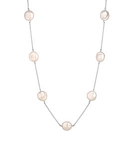 Simply Silver Sterling Silver 925 Coin Pearl Necklace