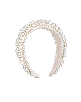 Jon Richard Cream Pearl Embellished Headband