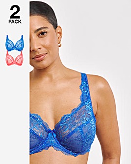 Pretty Secrets 2 Pack Ella Lace Full Cup Wired Bras B-K