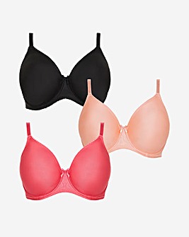 Pretty Secrets 3 Pack Claire Seamfree Full Cup Wired Bras