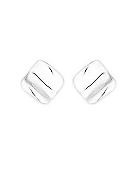 Mood Recycled Silver Polished Fluid Stud Earrings