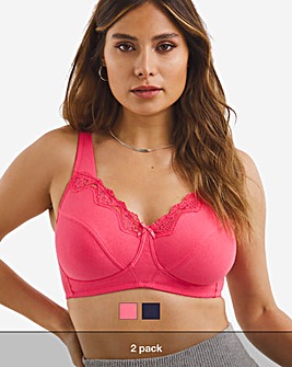 Pretty Secrets Sarah 2 Pack Full Cup Non Wired Bras