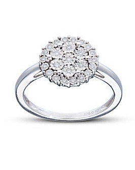 9ct White Gold 0.10ct Diamond Ring