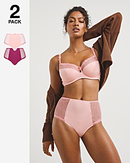 2 Pack Rachel Everyday Midi Brief All Over Embroidery