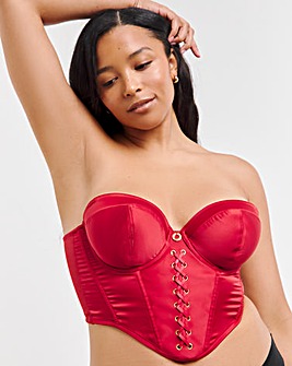 Simply Be Satin Multiway Lace Up Under Wire Padded Corset