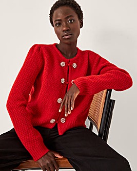 Monsoon Fessa Jewel Brooch Cardigan