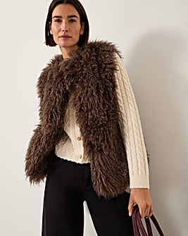 Monsoon Maeve Shaggy Faux Fur Gilet