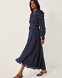 Monsoon Gwen Long Sleeve Midi Dress