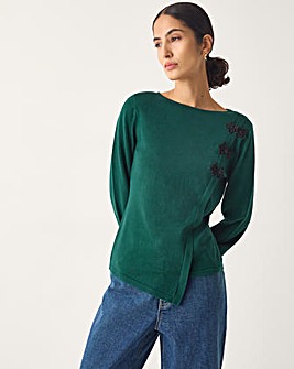 Monsoon Sofia Asymmetrical Button Jumper