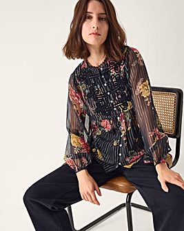 Monsoon Azami Stripe Floral Blouse