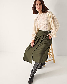 Monsoon Jillian Pleated Kilt Midi Skirt