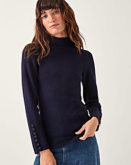 Monsoon Ruby Ribbed Polo Neck Jumper