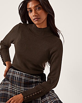 Monsoon Ruby Ribbed Polo Neck Jumper