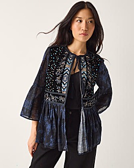 Monsoon Kelly Paisley Velvet Jacket