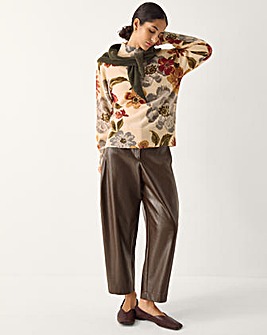 Monsoon Olive High Neck Floral Jumper