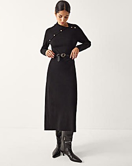 Monsoon Button Collar Midi Jumper Dress