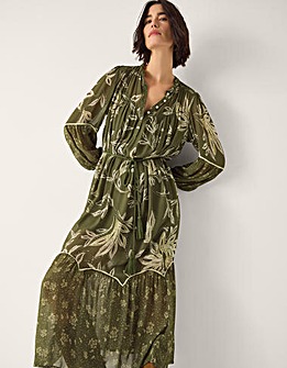 Monsoon Leona Long Sleeve Midi Dress