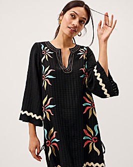 Monsoon Bonnie Embroidered Mini Kaftan
