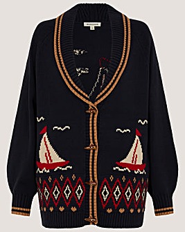Monsoon Sapna Intarsia Sailor Cardigan