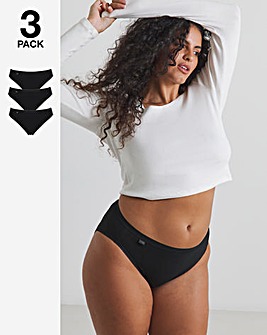 Sloggi (3 Pack) Tai Hi Leg Cotton Knickers Black