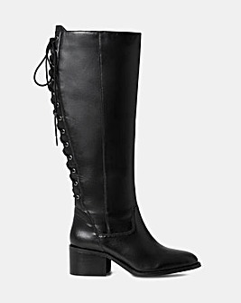 Joe Browns Lace Up Long Riding Boots Super Curvy Calf EEE Fit