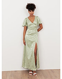 Maya Deluxe Jacquard Fabric Dress