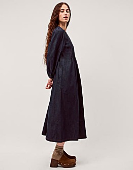 Monsoon Remy Pintuck Denim Midi Dress