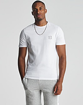 BOSS White Relaxed Fit Short Sleeve Box Logo T-Shirt