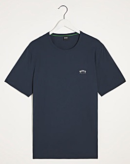 BOSS Navy Short Sleeve Curved Logo T-Shirt