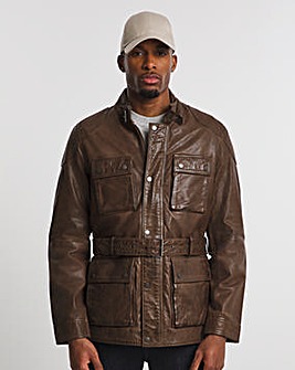 Joe Browns Brown Four Pocket Leather Jacket