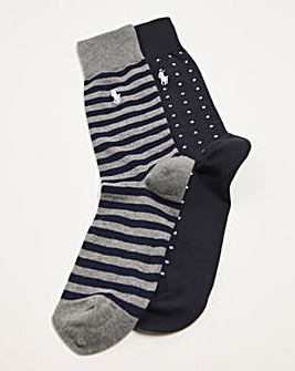 Polo Ralph Lauren 2 Pack Spot Print Socks