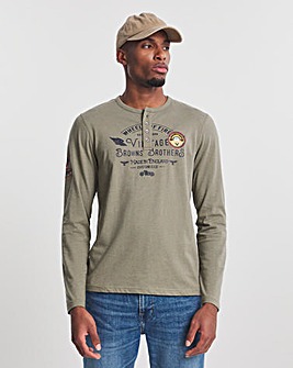 Joe Browns Khaki Long Sleeve Vintage T-Shirt Long