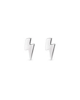 Simply Silver Sterling Silver 925 Polished Lightening Bolt Stud Earrings