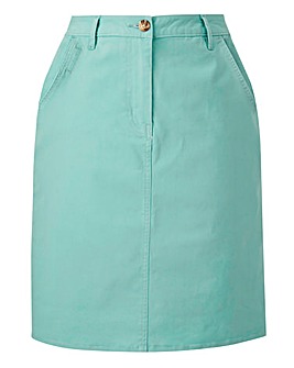 Cotton Rich Knee Length Stretch Chino Skirt
