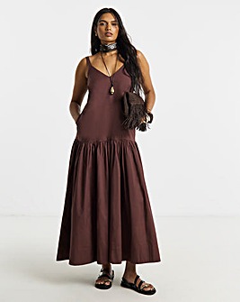 Cotton Drop Waist Dress