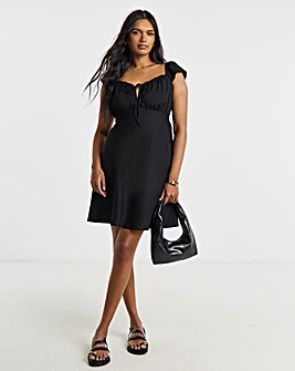 Black Linen Skater Dress