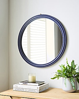 Navy Round Wall Mirror