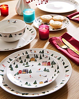 Joyful Winter 12 Piece Dinner Set