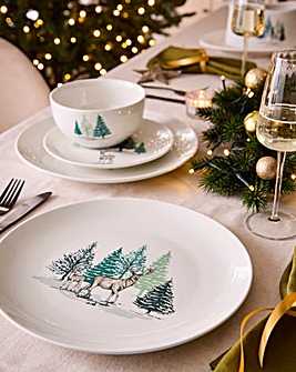 Winter Stag 12 Piece Dinner Set