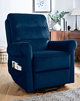 Brockton Velvet Electric Recliner Armchair