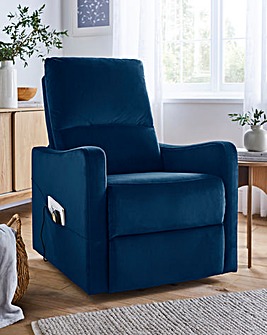 Lincoln Velvet Electric Recliner Armchair